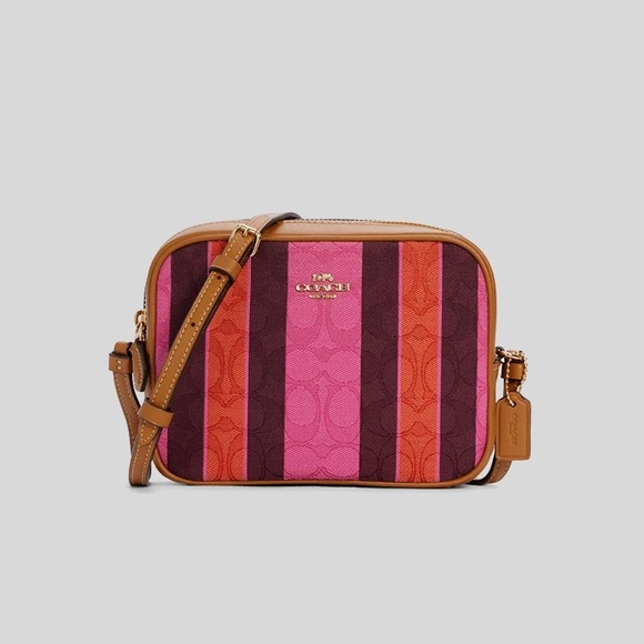 Coach Mini Camera Bag in Stripe Signature Jacquard
